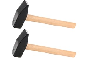 MUKCHAP 2 PCS Cross Peen Hammer, 4lb Blacksmith Hammer,Engineers' Hammer with Wooden Handle for Metalworking, Black