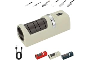 Automatic Kitchen Knife Sharpener, Electric Knife Sharpener for Kitchen with Diamond Abrasive Wheel, 3-Stage Precision Sharpe