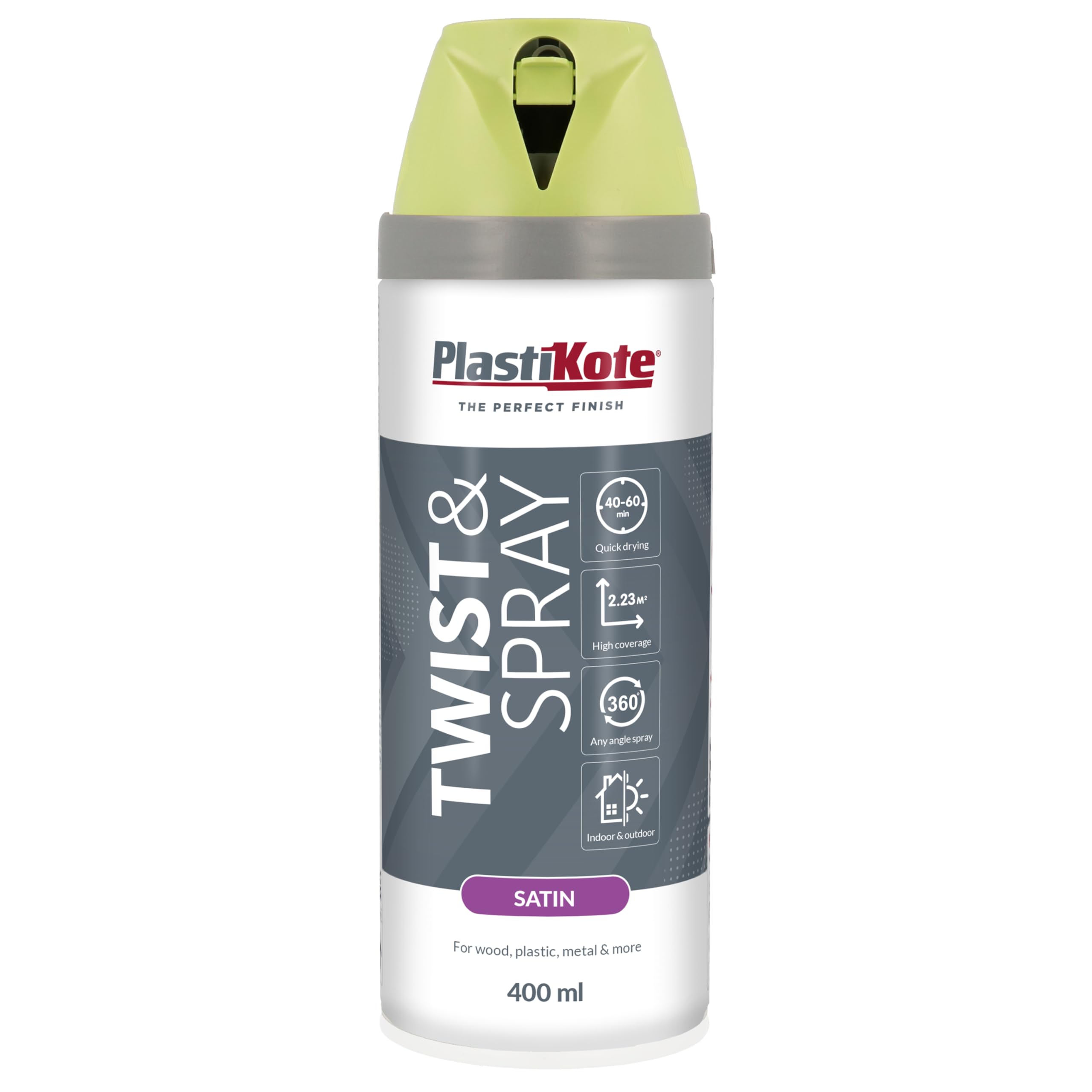 Plasti-kote 22121 400ml Premium Spray Paint Satin - Pistachio