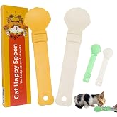 Hey Jumi 2pcs Cat Strip Feeder, Happy Spoon for Cats, Lickable Squeezable Creamy Treat, Wet Treats Dispenser, Cat Treat Spoon Squeeze, (Beige&amp;Green/Beige&amp;Orange)