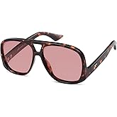 VANLINKER Oversized Aviator Polarized Sunglasses for Women Men Retro Square Eyewears Vintage 70s Style Low-Set Temples VL9822