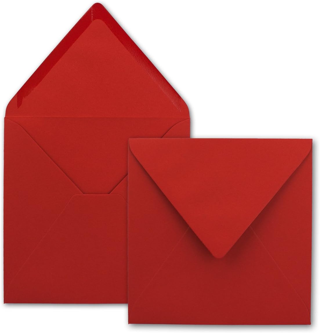 Square Envelopes/Red - Very Strong - 250 g/m², 158 x 158 mm, Nassklebung, Top Flap//from The Colourful Neuser. 50 Umschläge red
