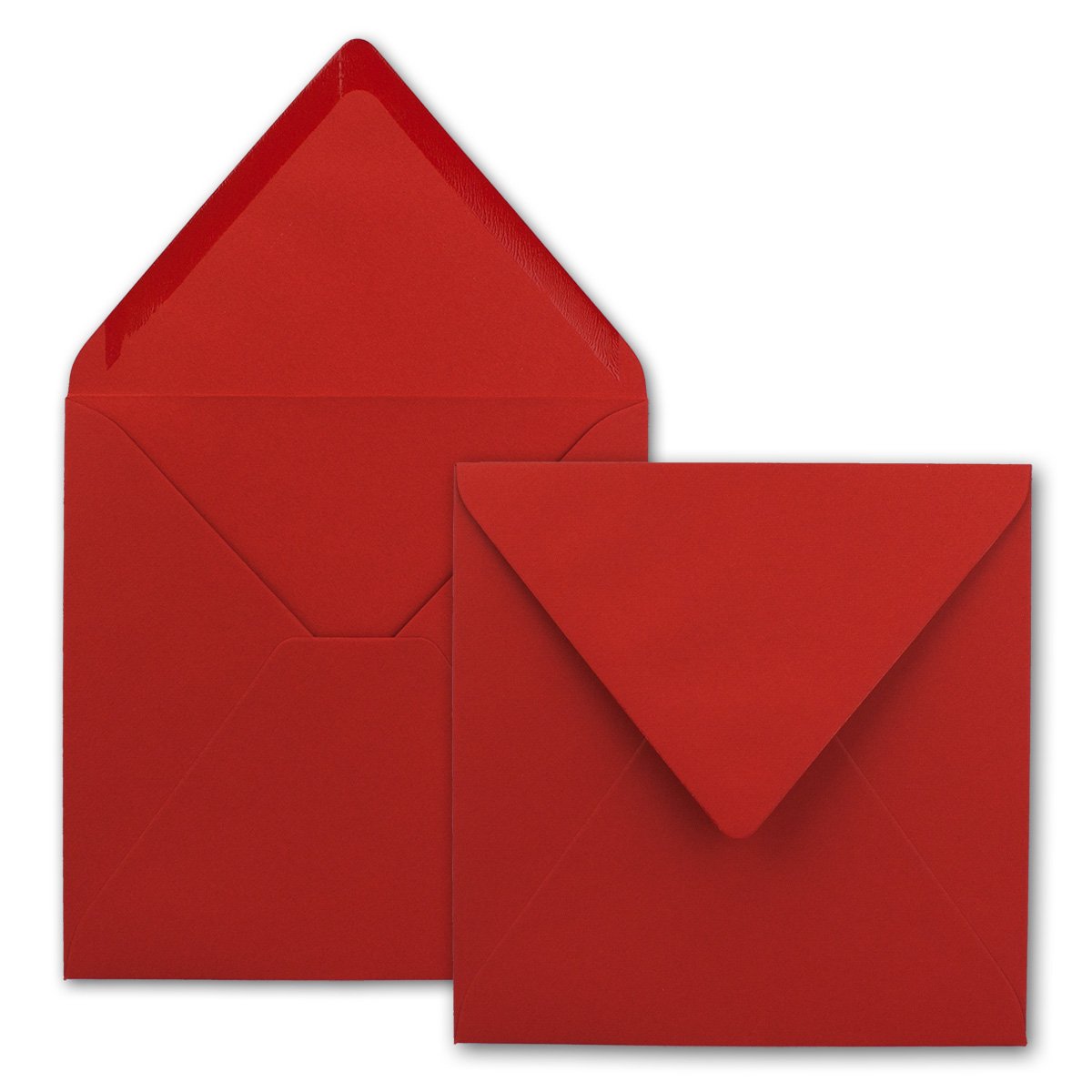 Square Envelopes/Red – Very Strong – 250 g/m², 158 x 158 mm, Nassklebung, Top Flap//from The Colourful Neuser. 50 Umschläge red