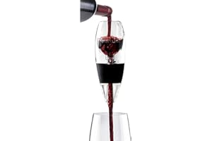 Vinturi V1010 Essential Red Wine Aerator Pourer and Decanter Includes Base Enhanced Flavors with Smoother Finish, Black, 6 x 