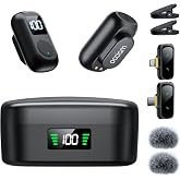 occiam Mini Lavalier Microphone for iPhone &amp; Android Wireless Microphone | Noise Reduction Magnetic Mini Lapel Mic with 54H Charging Case for YouTube Podcast Tiktok Vlogging Video Recording Black