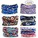 FAYBOX 6pcs Magic Wide Wicking Headbands For Men and Women Outdoor Headwear Bandana Sports Scarf Tube UV Face Mask for Workout Yoga Running