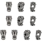 UNICRAFTALE 10Pcs Stainless Steel Beads Dragon Head Beads Tibetan Style Antique Silver Dragon Head Connector Spacer Beads for DIY Bracelet Necklace Jewelry Making Hole 2.3mm