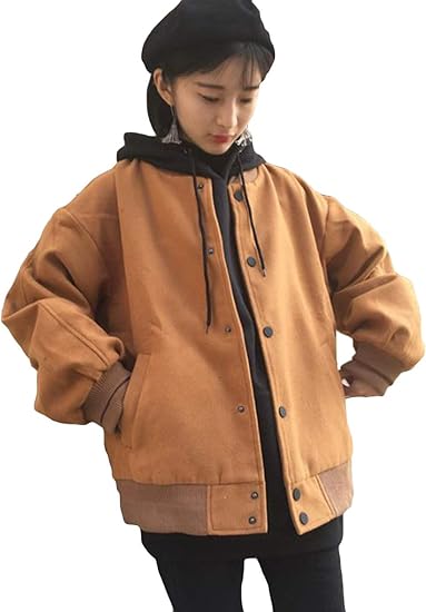 Amazon Alppv レディース ジャケット スタジャン コート カップル 長袖 原宿風 ストリート系 ゆったり 着痩せ 厚手 冬 カジュアル ファッション 学生 個性 青春 無地 コート ジャケット 通販