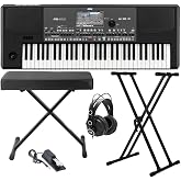 Korg PA600 61 Key Professional Arranger Keyboard Bundle | Includes Bench, Pedal