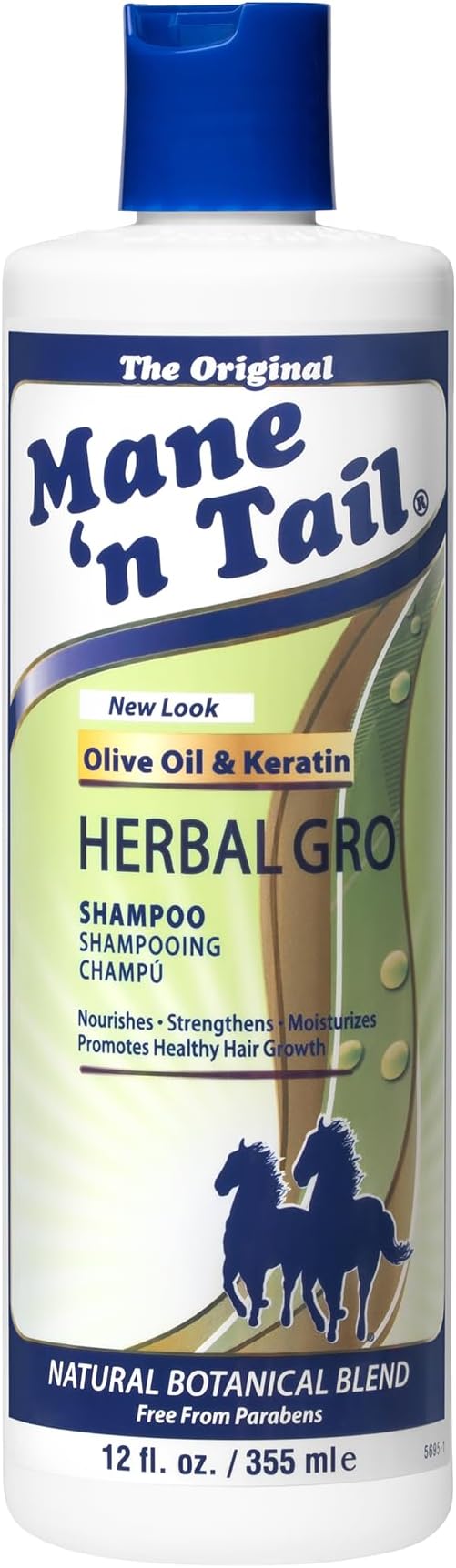 Mane 'n Tail Herbal Gro Shampoo Olive Oil Keratin 355ml Nourishes Strengthens