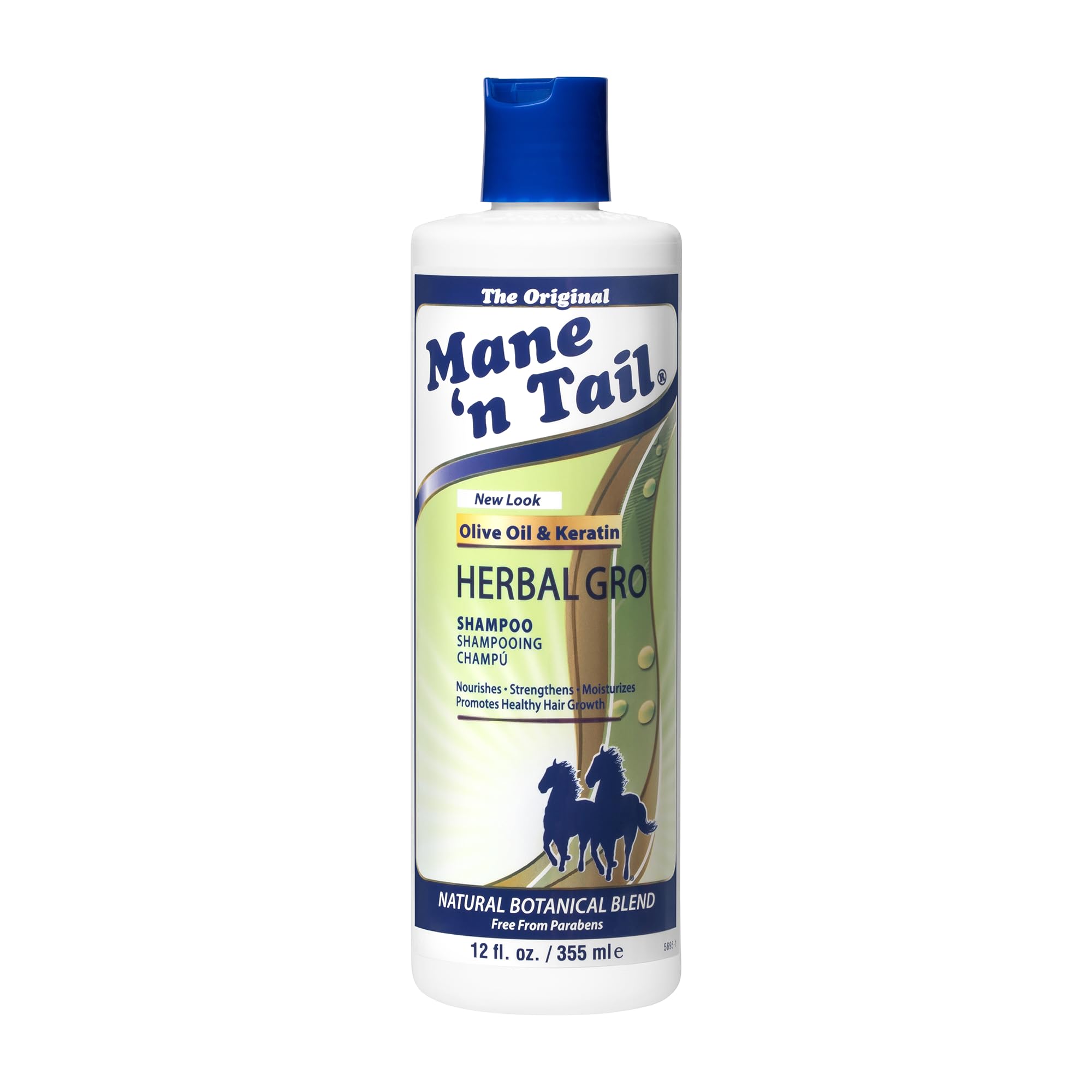 Mane ‘n Tail Herbal Gro Shampoo, Nourishes and Strengthens, Olive Oil and Keratin, 355 ml (Pack of 1)