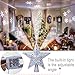 OurWarm Christmas Tree Topper Lighted Star Tree Toppers with LED Rotating Snowflake Projector Lights, 3D Hollow Silver Star Snow Tree Topper for Christmas Tree Decorations
