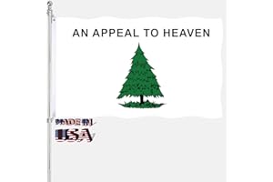 AJJSUE An Appeal to Heaven Flag 3x5 Double Sided Outdoor Heavy Duty Pine Tree Flags 3 Ply Polyester Material with 2 Metal Grommets, 4 Rows of Stitching