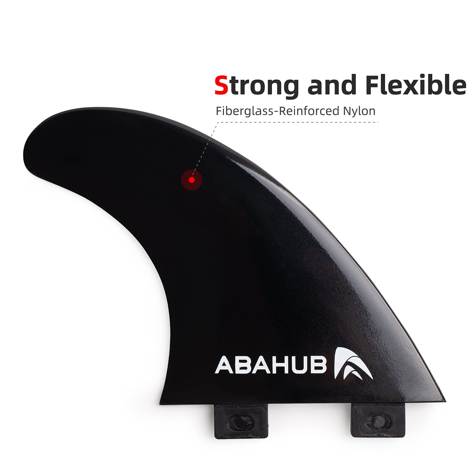 Abahub Surfboard Thruster Fins Set, Compatible with FCS Style Fin Box, Fiberglass Reinforced G5 Surf Fin, 3 Fins for Surf Boards, Surfing Longboard, Shortboard, with Screws and Key, Black/Blue/White