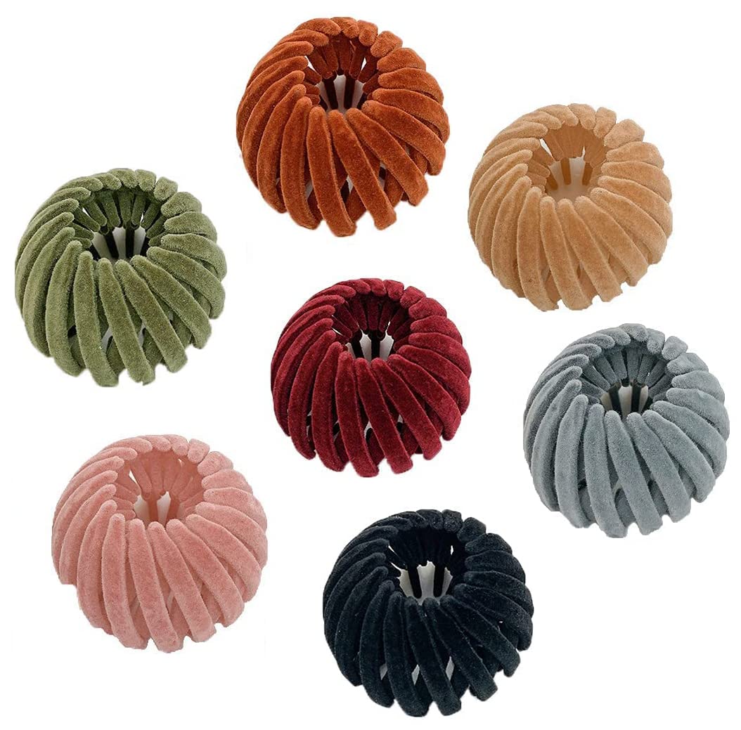 Photo 1 of 7 Pcs Lazy Bird's Nest Plate Hairpin, Ponytail Holder Hairpin, Women's Ponytail Hairpin Hair Loops, Fashion Hair Clips Expandable Ponytail Plate Hairpin, Donut Bun Maker Hair Accessory (7 pcs)