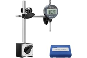 ALLmeter Dial Indicator with Magnetic Base 0-1'' Dial Test Indicator 0.01mm Precision Dial Indicator Adjustable Long Arm Magn
