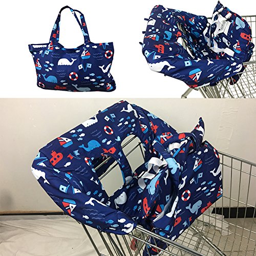 Per 2in1 Shopping Cart Cover High Chair Cover Protective Cushion Full Safety Harness Universal Fit Foldable And Washable For Baby Toddlers