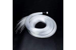 AZIMOM PMMA Plastic Mixed 375pcs 9.8ft Fiber Optic Cable Strands 0.03in/0.04/0.06in End Glow Roll Bunch Fiber String for Star Sky Roof Ceiling Decoration All Kind LED Light Engine Driver