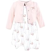 Hudson Baby Toddler and Girls Cotton Dress and Cardigan Set