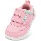 Toddler Wide Toe Box Girls Barefoot Shoes Kids Non-Slip Zero Drop Sneakers First Walking Baby Tennis Indoor Outdoor Activities Boys Grounded Footwear Blush Powder Little Kid Size12