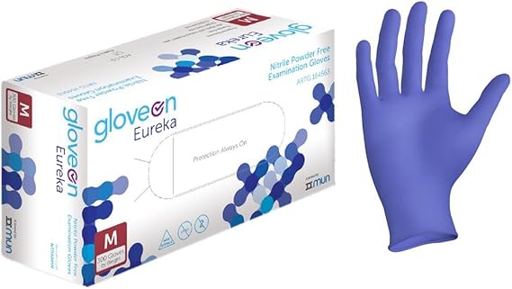 Guantes de nitrilo gloveon Eureka (Caso de 10 Cajas, 300 por caja