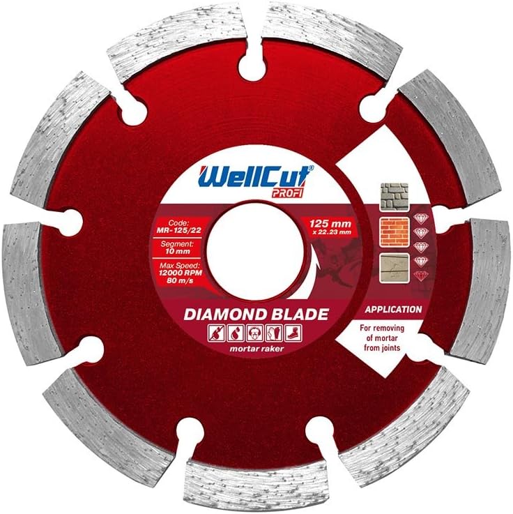 Wellcut Mortar Raking Diamond Blade 125 x 22.2 mm