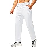 Pudolla Men's Athletic Pants with Zipper Pockets Stretch Workout Sweatpants Lightweight Running Joggers for Men