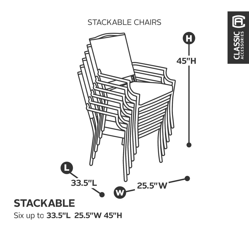 Classic Accessories Belltown Outdoor Stackable Patio Chair Cover