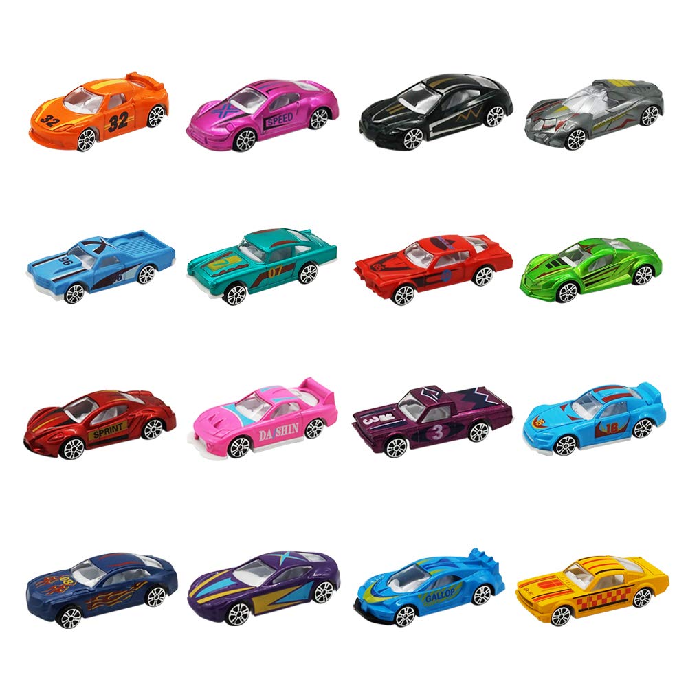 Nuheby Kids Toys 16pcs Toy Cars Car Model Boys Cars Car Girls Colorful and Cool Design Metal Car Plastic Car Miniature Cars for Kids 3 4 5