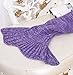 Kpblis Knitted Mermaid Tail 71-Inch–by–35-Inch Blanket Purple