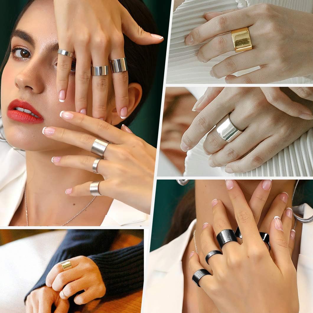 Simple Open Band Ring for Men Women 10mm Wide Wedding Rings Simple Jewelry|