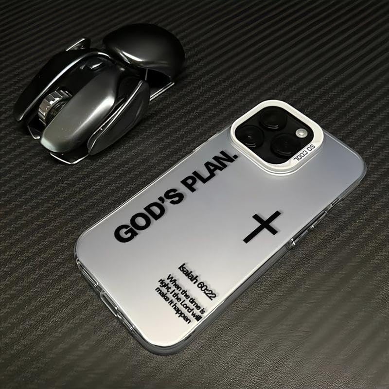 SUMALAY Religious Art Fashion Cross Phone Case with God Plan Isaiah 60:22 Bible Verse Pattern Durable Laser Craft Anti-Drop Case for iPhone 7/8 Plus, Silver-2