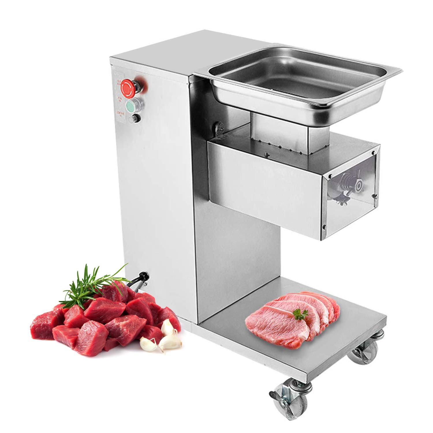 NEWTRY Commercial Meat Cutter Cutting Machine 5mm 1102LBS/H 550W Electric Stainless Steel QE Fresh Meat Shredded Slicer Processing Machine (110V, 5mm blade)