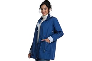 jiehan Women's Rain Jacket Waterproof Lightweight Packable Raincoat with Hood for Golf Hiking Travel Windbreaker