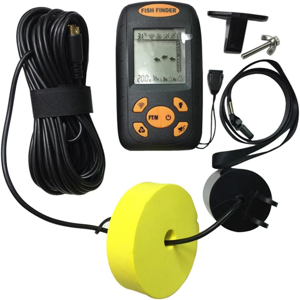 IshowStore Portable Fish Finder LCD Display Sonar Sensor Alarm Transducer Fishfinder