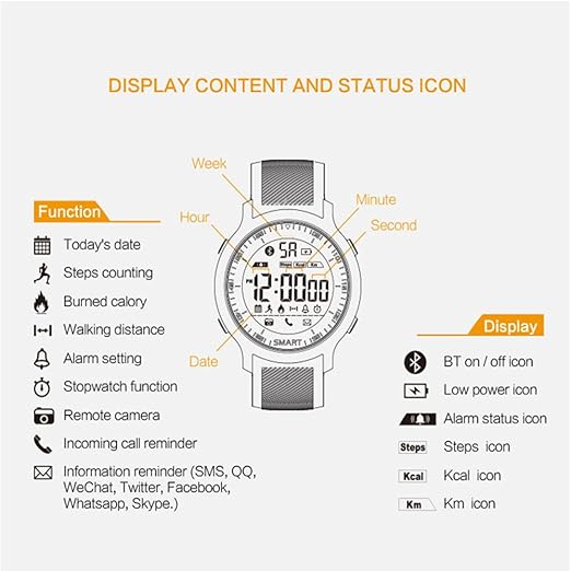 Elftear EX18 Smart Watch Men Sport Watch 5ATM Waterproof Bluetooth 4.0 Smartwatch Call...