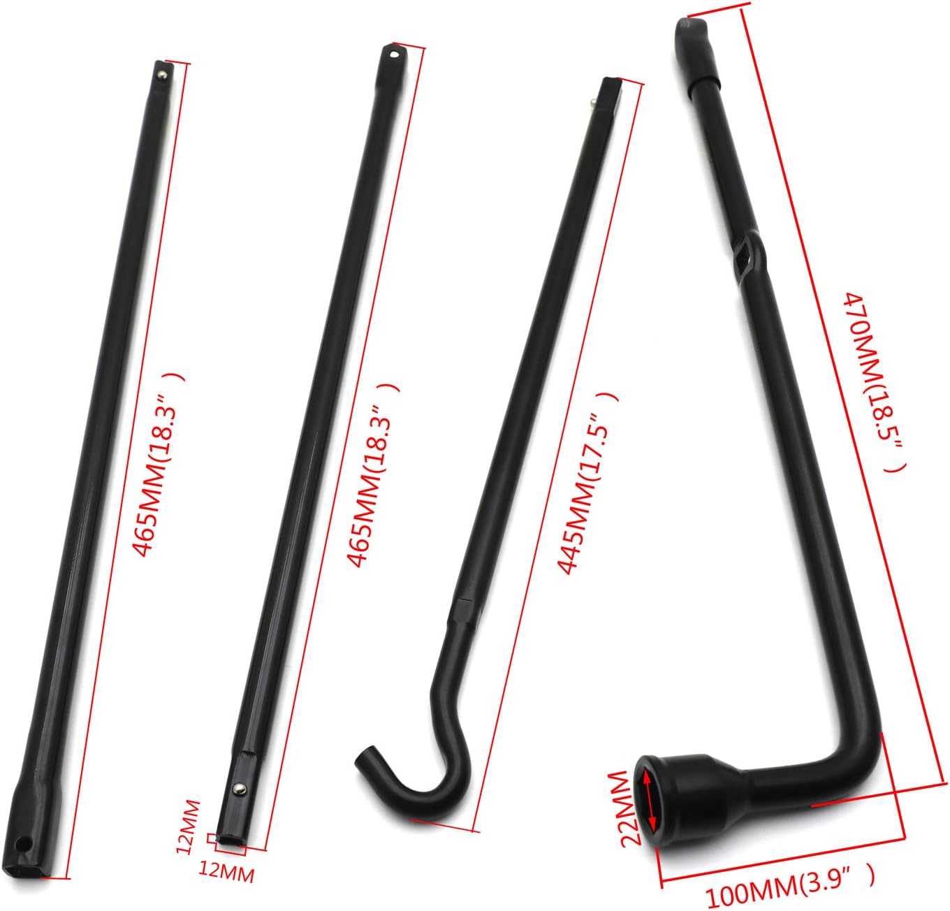 HTTMT- Vehicle F-150 04-14 Spare Tire Tool Lug Wrench Extension Iron Tire Jack w/bag [P/N: ET-CAR-TIRE003-BK]: Automotive