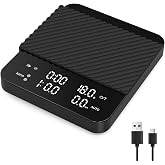 BITAMOM Coffee Scale 0.1g Timer 4 Buttons Ratio Flow Rate | 0.1g/2000g | 4 independent buttons | Flow rate &amp; ratio | ABS+non-slip mat | 1000mAh Type-C | 120-day