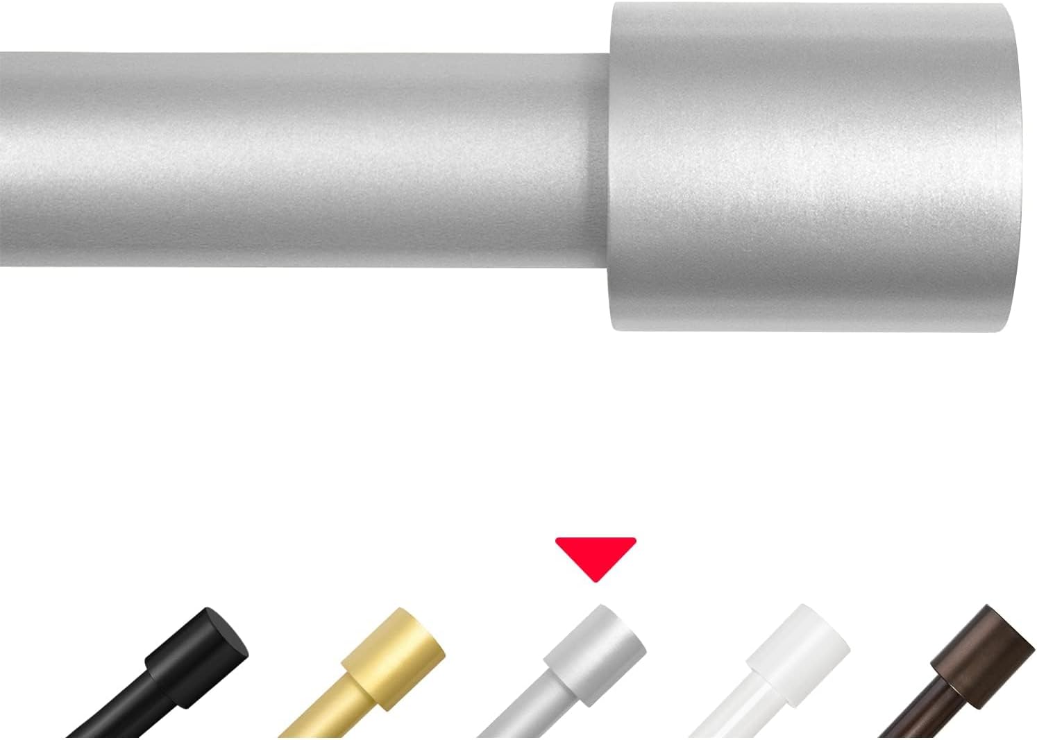 Window Treatment Hardware - AUGOSTA Heavy Duty Curtain Rods for Windows 48 to 84 Inch, Modern Design M2, Silver