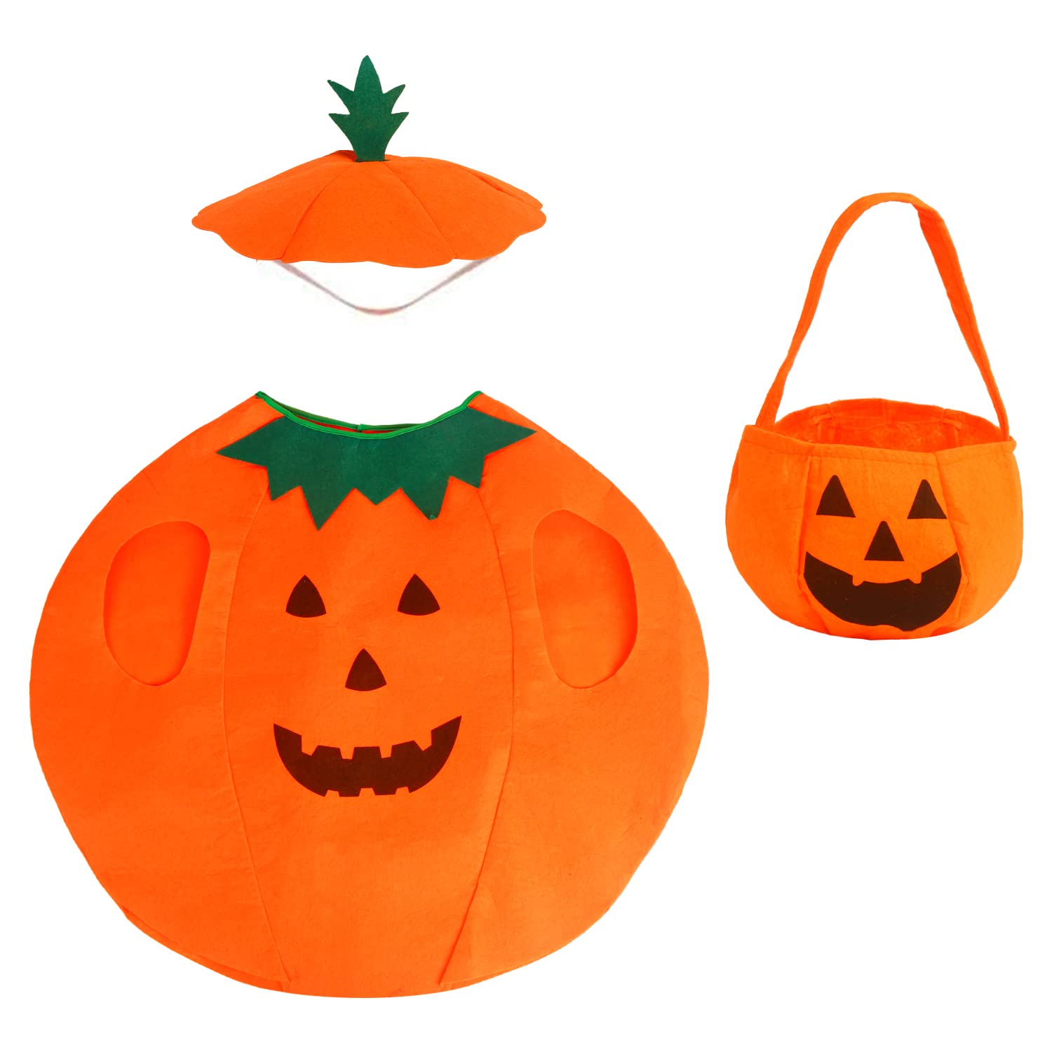 DERAYEE Halloween Pumpkin Costumes, Halloween Fancy Dress Pumpkin Party Costume Clothes with Hat for Adult