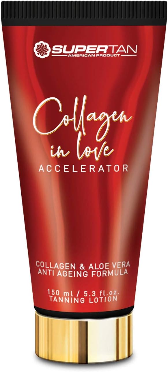 SuperTan Collagen in Love sunbed Tanning lotion cream Accelerator (150ml), Light, 150 ml (Pack of 1)