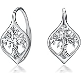 WINNICACA Leverback Earring for Women Sterling Silver Dangle Drop Hoop Earrings for Women Birthday Anniversary Christmas Gifts