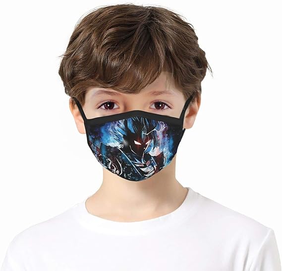Dragon Ball Ultra Instinct Goku Kids Teen Face Cloth Mask Cute Fashionable For Back To School Washable Long Lasting Covering Cloth Face Covers For Unisex Adult Children Kids 6 16 Old