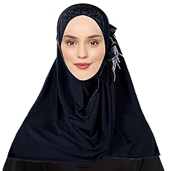 Ylucky Women Muslim Hijab Scarf Floral Lace Head