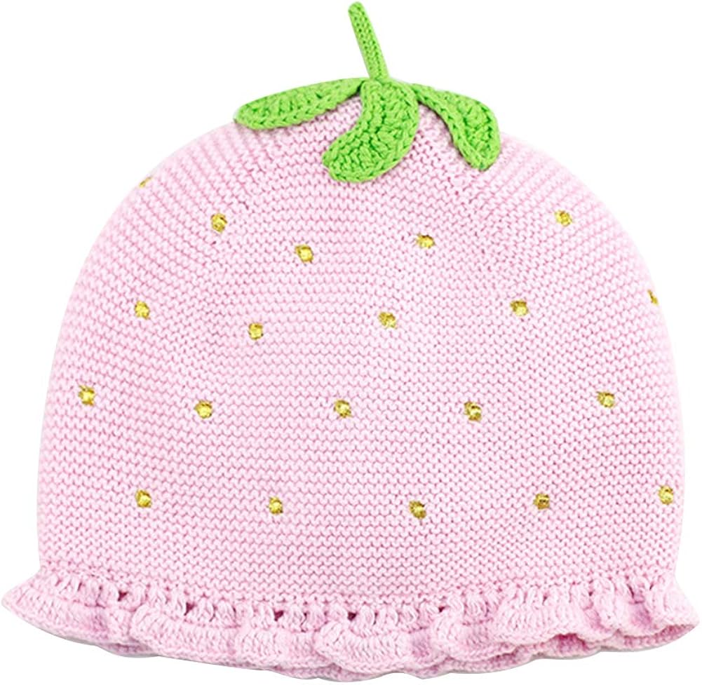 knitted strawberry hat