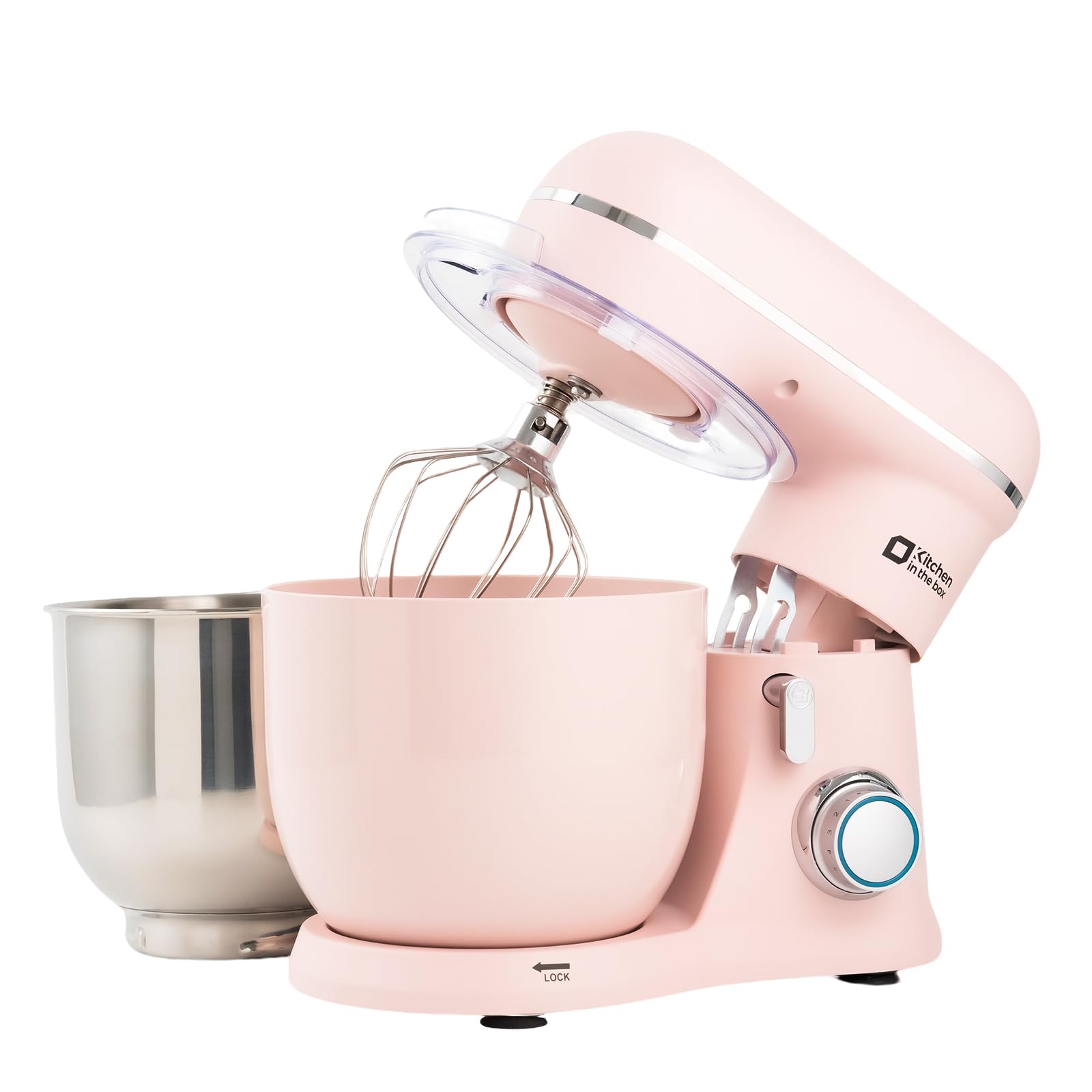 Photo 1 of Kitchen in the Box Stand Mixer, 3.5QT Two Bowls Small Kitchen Electric Mixer, 10-Speed Portable Lightweight Matte Finish with Egg Whisk, Dough Hook, Beater (Rose Pink, 3.5QT)