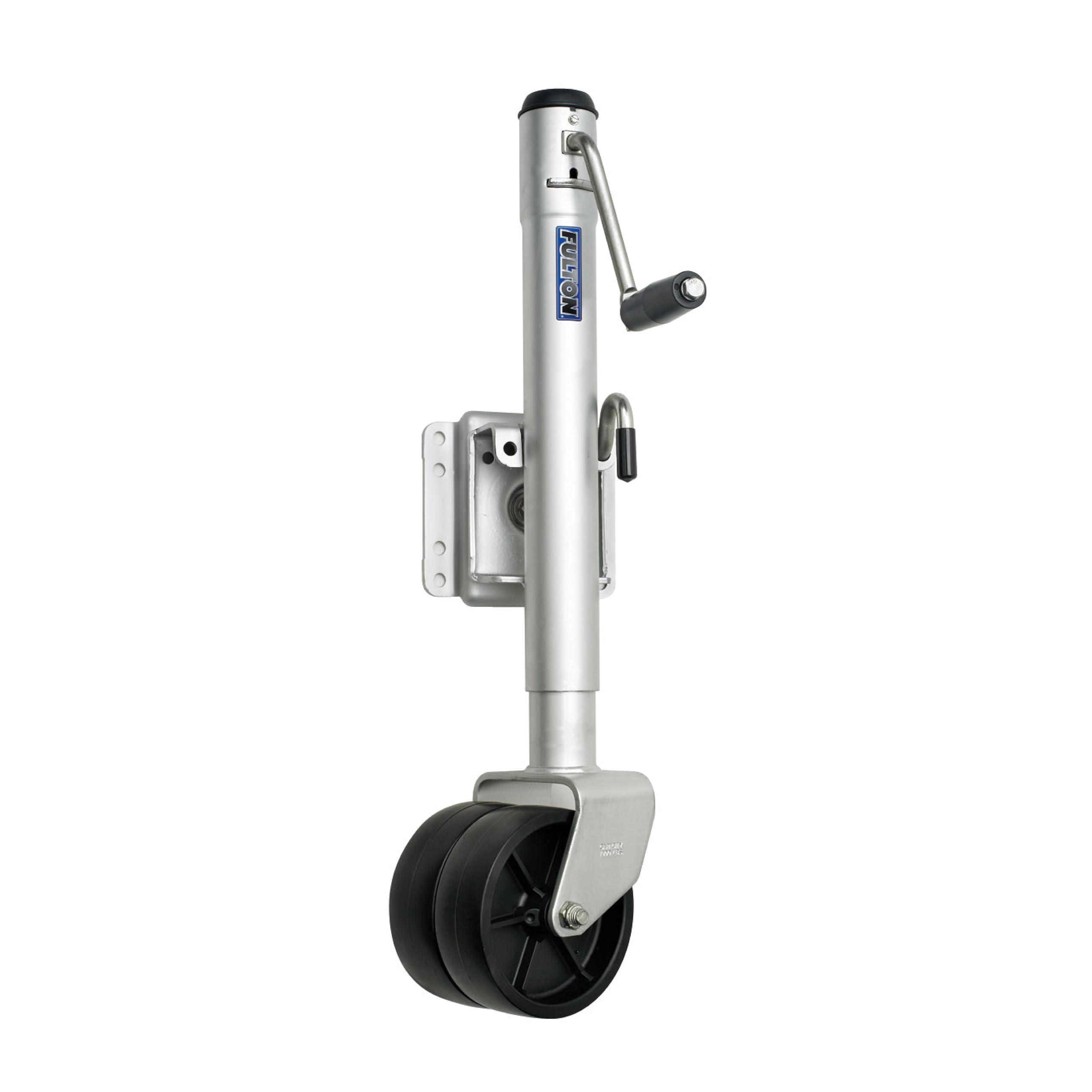 Photo 1 of **MAJOR DAMAGE**
Fulton XPD15L0101 Swivel Marine Trailer Tongue Jack, Dual Wheel - 1,500 lbs. Lift Capacity, Sidewind, Bolt-On Side Mount, 12 Inch Travel