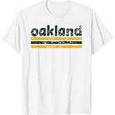 Oakland California Three Stripe Vintage Weathered T-Shirt