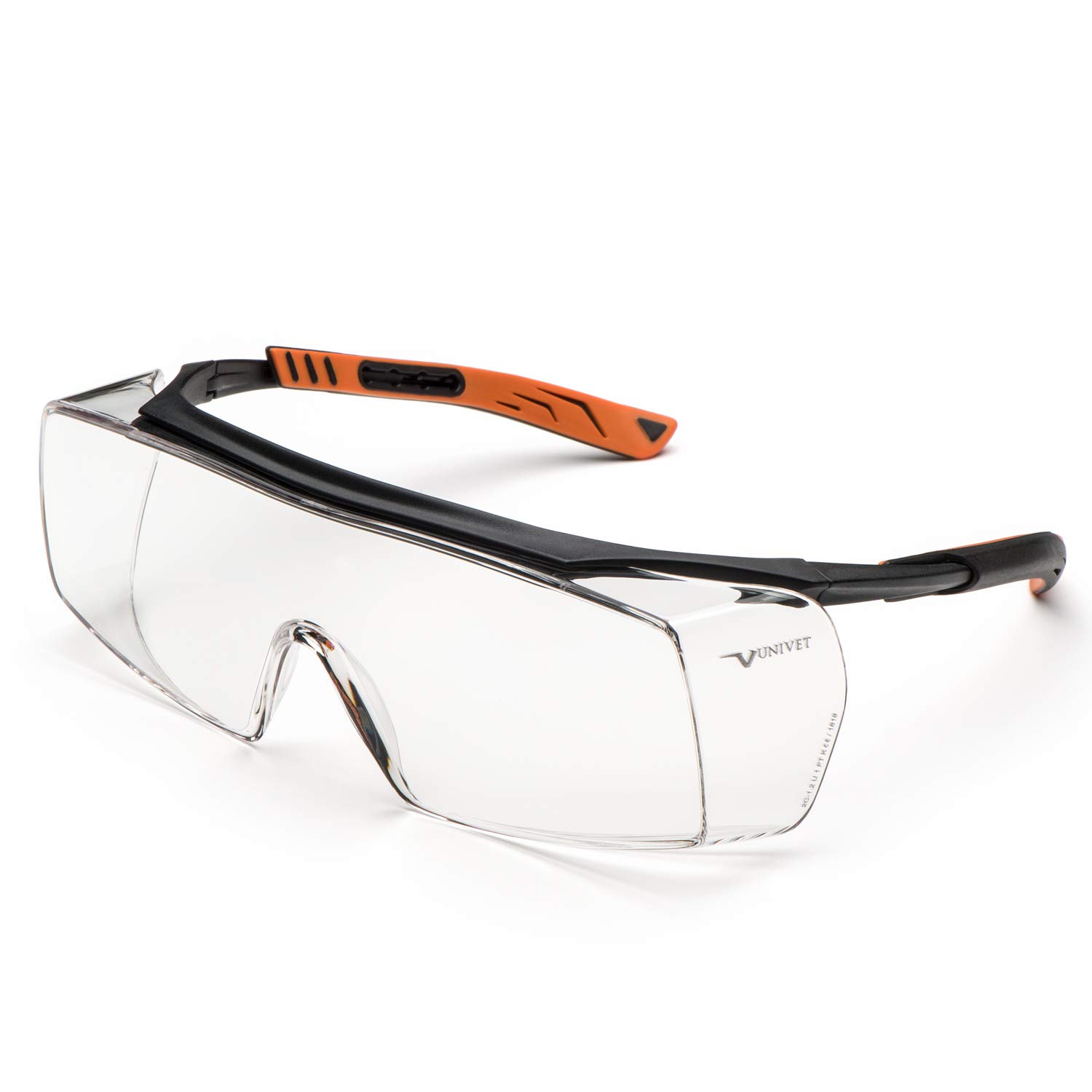 Univet 5X7.01.00.00 "5X7" Goggles with Clear Glass, Black/Orange