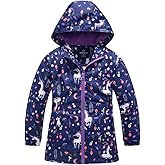 Sowllars Girls Rain Jacket, Windbreaker Kids Raincoat Waterproof Zip Jacket with Fleece Liner